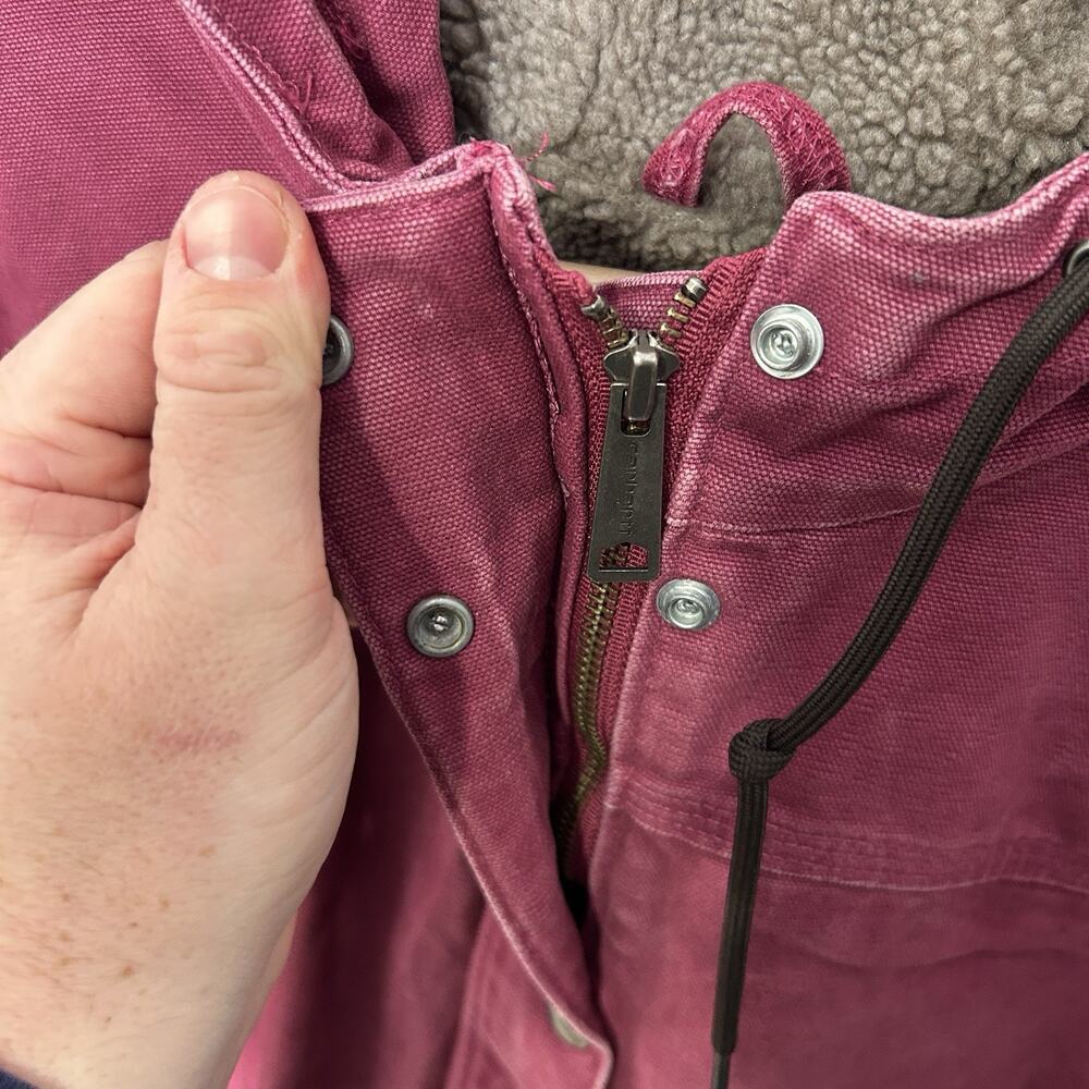 Y2K Carhartt Sherpa-Lined Sandstone Berkley Jacket “Merlot” - Picture 15 of 15